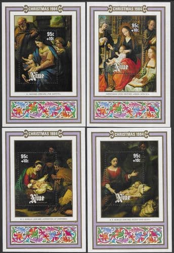 Niue 1984 Christmas SG MS 580 Set Miniature Sheet Fine Mint