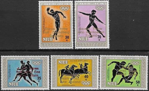 Niue 1984 Olympic Gold Medal Winners, Los Angeles optd. Set Fine Mint