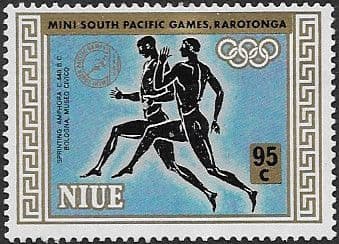 Niue 1985 South Pacific Mini Games, Rarotonga surch MINI SOUTH PACIFIC GAMES Sg 593 Fine Mint