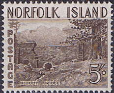 Norfolk Island 1953 Bloody Bridge SG 18 Fine Mint