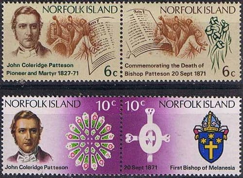 Norfolk Island 1971 Bishop Patteson Set Fine Mint
