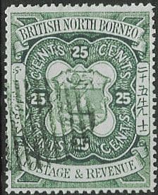 North Borneo 1888 SG 45 Postage and Revenue Fine Used