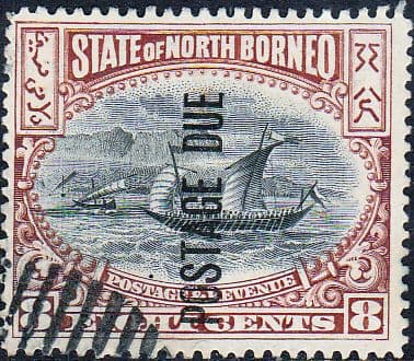 North Borneo 1897 Post Due SG D20 State Issue Fine Used