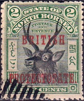 North Borneo 1901 SG 128b British Protectorate Overprint Used