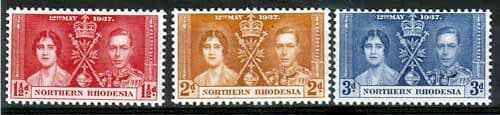 Northern Rhodesia 1937 King George VI Coronation Set Fine Mint