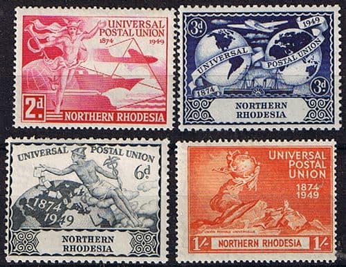 Northern Rhodesia 1949 Universal Postal Union Set Fine Mint