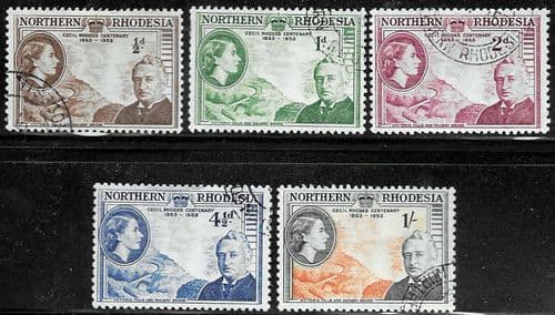 Northern Rhodesia 1953 Rhodes Centenary Set Fine Used
