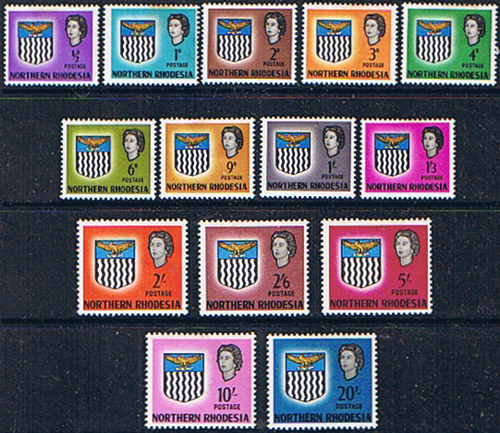 Northern Rhodesia 1963 Coat of Arms Set Fine Mint