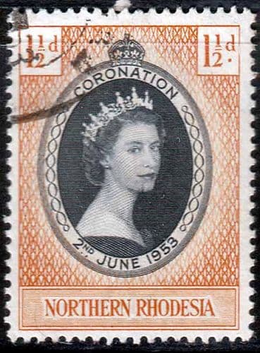 Northern Rhodesia Queen Elizabeth II 1953 Coronation Fine Used