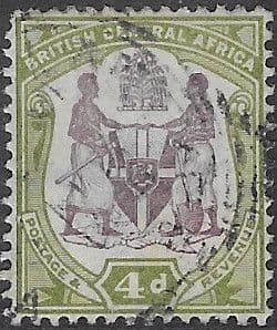 Nyasaland 1901 British Central Africa Coat of Arms SG 57e Fine Used