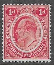Nyasaland 1908 King Edward VII SG 74 Fine Mint