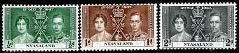 Nyasaland 1937 King George VI Coronation Set Fine Mint