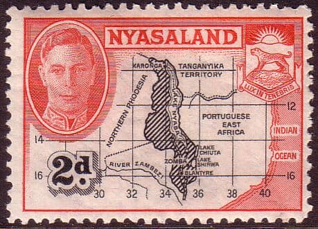 Nyasaland 1945 SG 147 Map Fine Mint