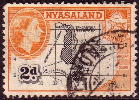 Nyasaland 1953 SG 176 Map Fine Used
