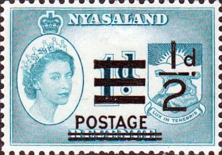 Nyasaland 1963 Revenue Overprinted Postage SG 188 Fine Mint