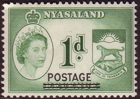 Nyasaland 1963 Revenue Overprinted Postage SG 189 Fine Mint