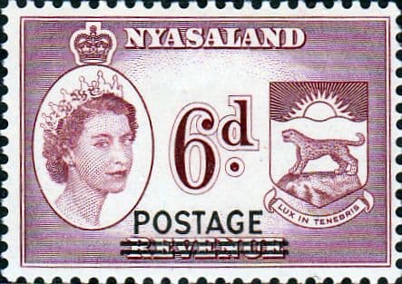 Nyasaland 1963 Revenue Overprinted Postage SG 192 Fine Mint