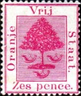 Orange Free State 1868 SG 5 Orange Tree Fine Mint