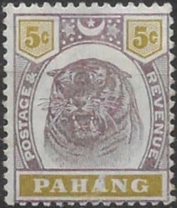 Pahang 1895 Tiger SG 16 Fine Mint