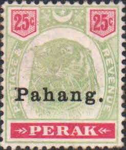 Pahang 1898 Tiger Overprint SG 20 Good Mint