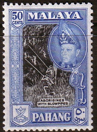 Pahang 1957 SG 83a Aborigines and Blowpipes Fine Mint
