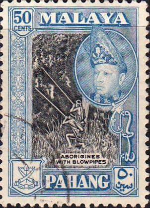 Pahang 1957 SG 83a Aborigines and Blowpipes Fine Used