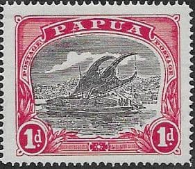Papua 1916 Lakatoi Native Canoe with Hanuabada Village SG 94 Fine Mint