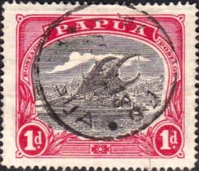 Papua 1916 Lakatoi Native Canoe with Hanuabada Village SG 94 Fine Used