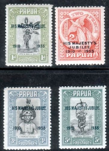 Papua 1935 King George V Silver Jubilee Set Fine Mint