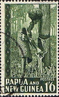 Papua New Guinea 1952 SG 11 Rubber Tapping Fine Used