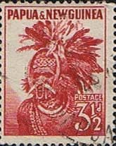 Papua New Guinea 1952 SG 6 Papuan head-dress Fine Used