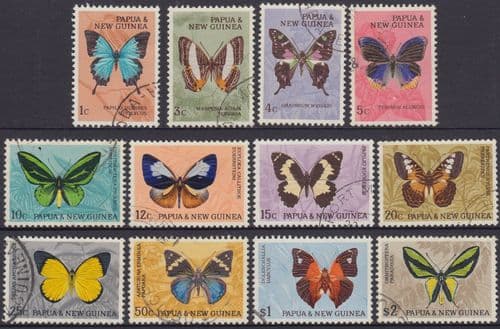 Papua New Guinea 1966 Butterflies Set Fine Used