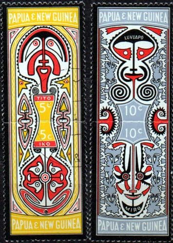 Papua New Guinea 1969 Folklore Elema Art Luvuapo Myth Set Fine Mint