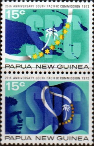 Papua New Guinea 1972 South Pacific Commission Pair Fine Mint