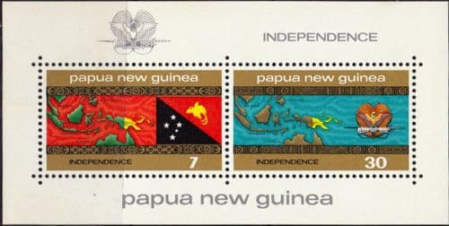 Papua New Guinea 1975 Independence Miniature Sheet Fine Mint