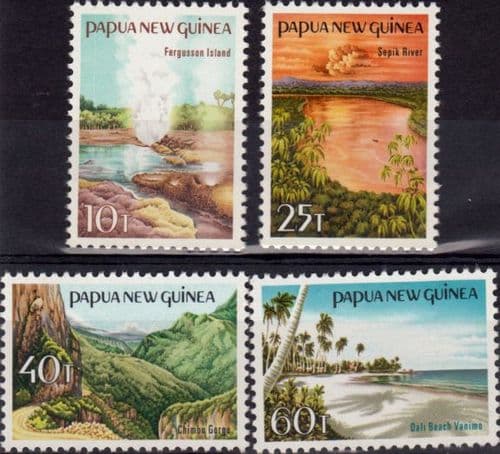 Stamps Papua New Guinea 1985 Tourist Scenes Fergusson Island Set Fine Mint