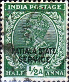 Patiala 1927 King George V Service Overprint SG O48 Fine Used