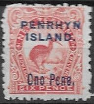 Penrhyn Island 1903 New Zealand Overprint SG 15 Good Mint