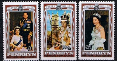 Penrhyn Island 1977 Royal Silver Jubilee Set Fine Mint