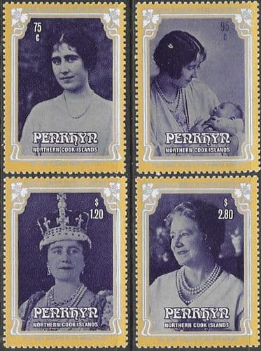 Penrhyn Island 1985 Queen Mother Life and Times Set Fine Mint