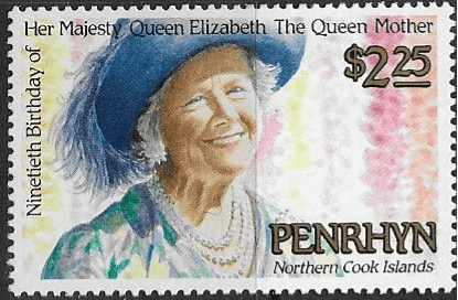 Penrhyn Island 1990 Queen Mother 90th Birthday SG 445 Fine Mint
