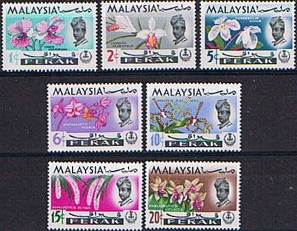 Perak 1965 Flowers Orchids Set Fine Mint