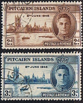 Pitcairn Islands 1946 King George VI Victory Set Fine Used