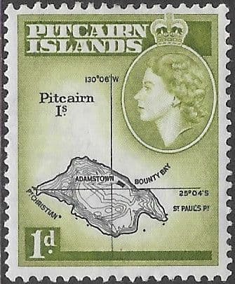 Pitcairn Islands 1957 Map SG 19a Fine Mint