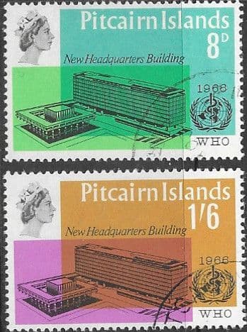 Pitcairn Islands 1966 World Health Organisation Set Fine Used