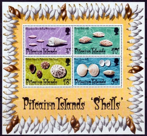 Pitcairn Islands 1974 Shells Miniature Sheet Fine Mint