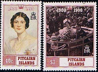 Pitcairn Islands 1990 Queen Mother 90th Birthday Set Fine Mint