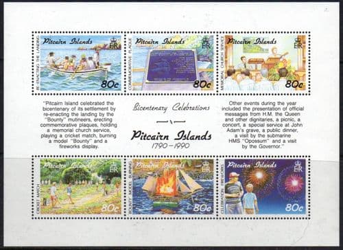 Pitcairn Islands 1991 Bicentenary of Pitcairn Island Settlement 4th Issue Miniature Sheet Fine Mint