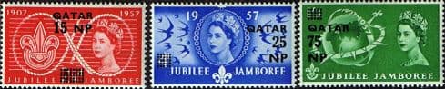Qatar 1957 World Scout Jubilee Jamboree Overprinted Set Fine Mint