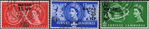 Qatar 1957 World Scout Jubilee Jamboree Overprinted Set Fine Used
